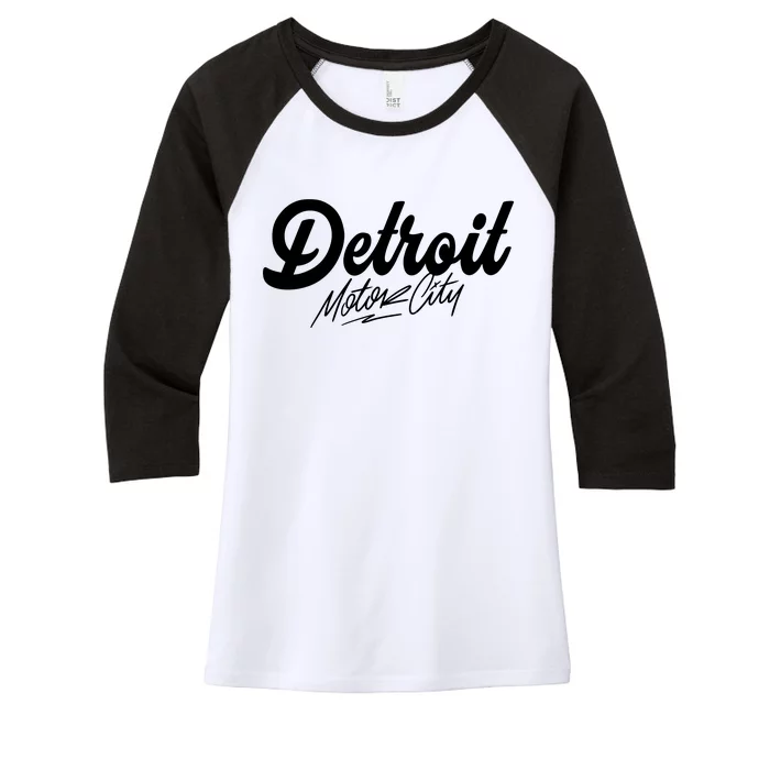 Detroit Motor City Women's Tri-Blend 3/4-Sleeve Raglan Shirt