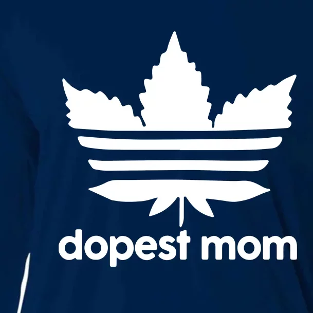 Dopest Mom Cannabis Weed Leaf 420 Pot Stoner Mother Day Cooling Performance Long Sleeve Crew