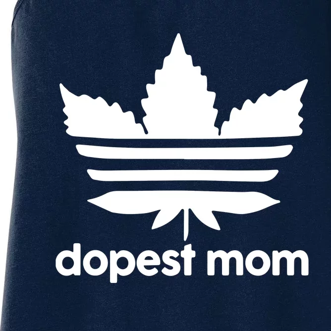 Dopest Mom Cannabis Weed Leaf 420 Pot Stoner Mother Day Women's Racerback Tank