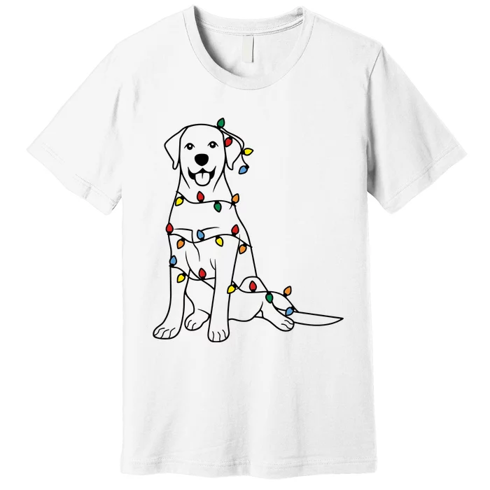 Dog Mom Christmas Lights Family Pet Dog Lover Premium T-Shirt