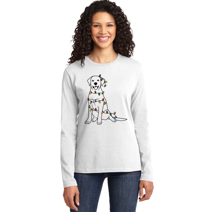 Dog Mom Christmas Lights Family Pet Dog Lover Ladies Long Sleeve Shirt