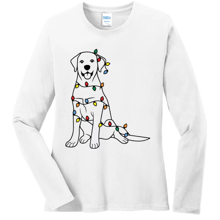 Dog Mom Christmas Lights Family Pet Dog Lover Ladies Long Sleeve Shirt