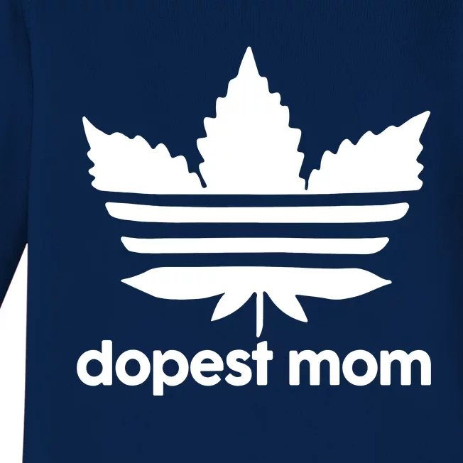 Dopest Mom Cannabis Weed Leaf 420 Pot Stoner Mother Day Baby Long Sleeve Bodysuit