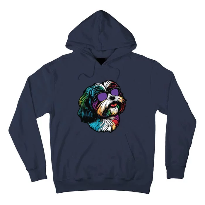 Dad Mom Cool Dog Sunglasses Shih Tzu Tall Hoodie