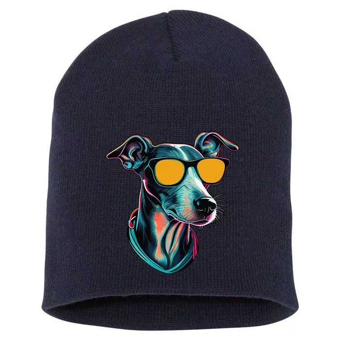 Dad Mom Cool Dog Sunglasses Italian Greyhound Short Acrylic Beanie