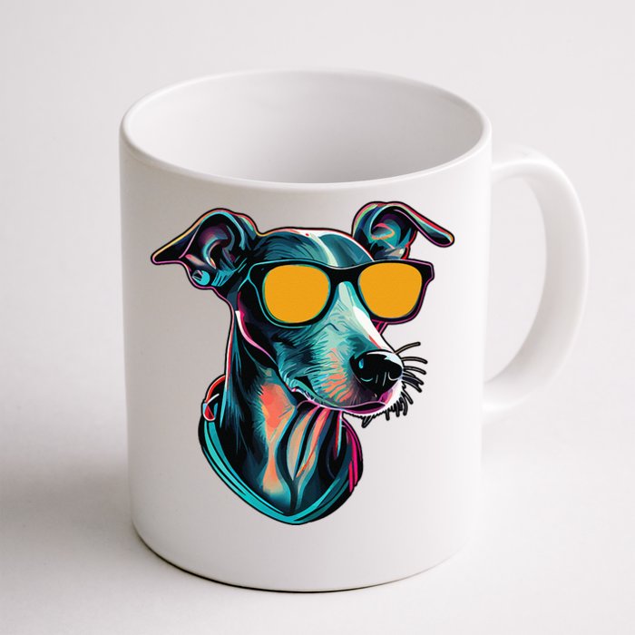 Dad Mom Cool Dog Sunglasses Italian Greyhound Front & Back Coffee Mug