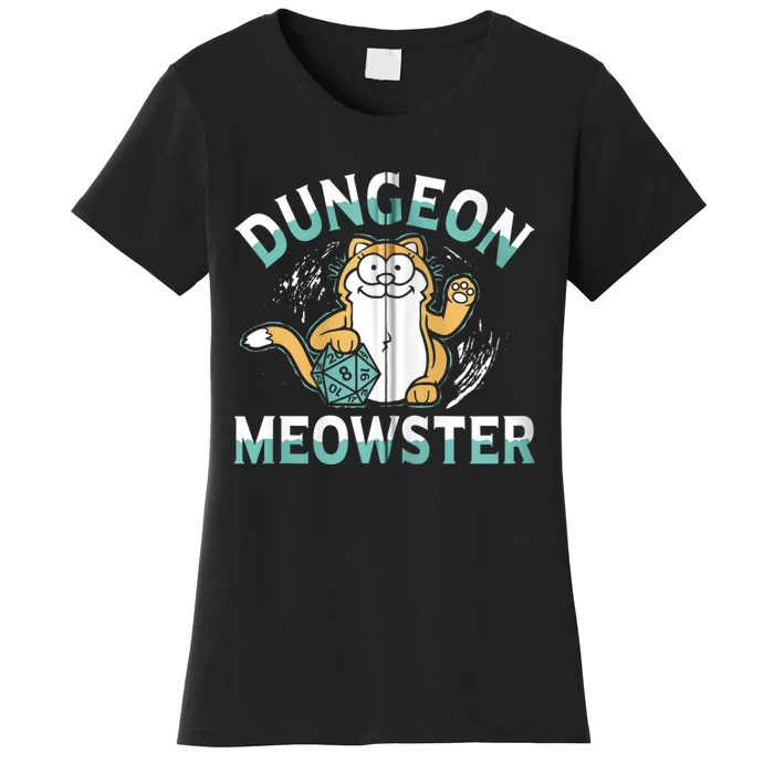 Dungeon Meowster Cat Lover Fantasy Games Women's T-Shirt