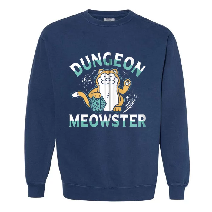 Dungeon Meowster Cat Lover Fantasy Games Garment-Dyed Sweatshirt