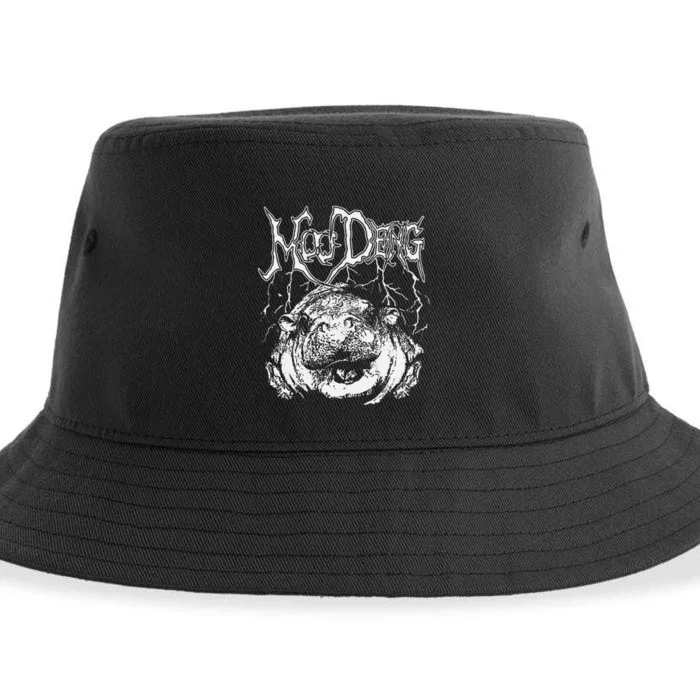 Death Metal Cute Baby Hippo Moo Deng Hippopotamus Sustainable Bucket Hat