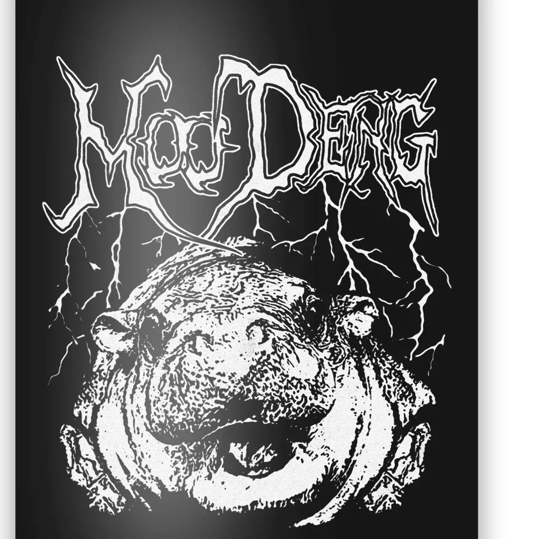 Death Metal Cute Baby Hippo Moo Deng Hippopotamus Poster