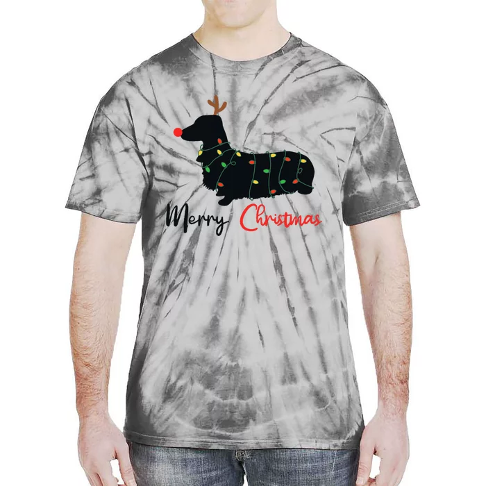 Dachshund Merry Christmas Winter Dogs Christmas Tie-Dye T-Shirt