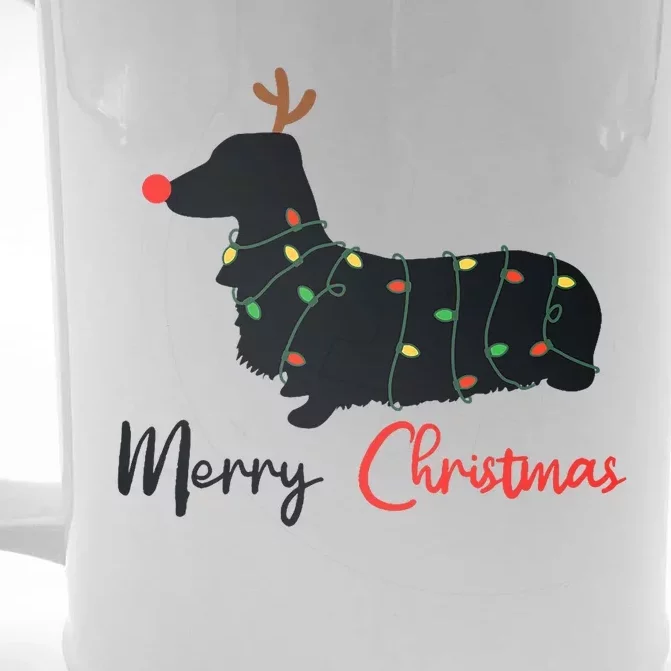 Dachshund Merry Christmas Winter Dogs Christmas Front & Back Beer Stein