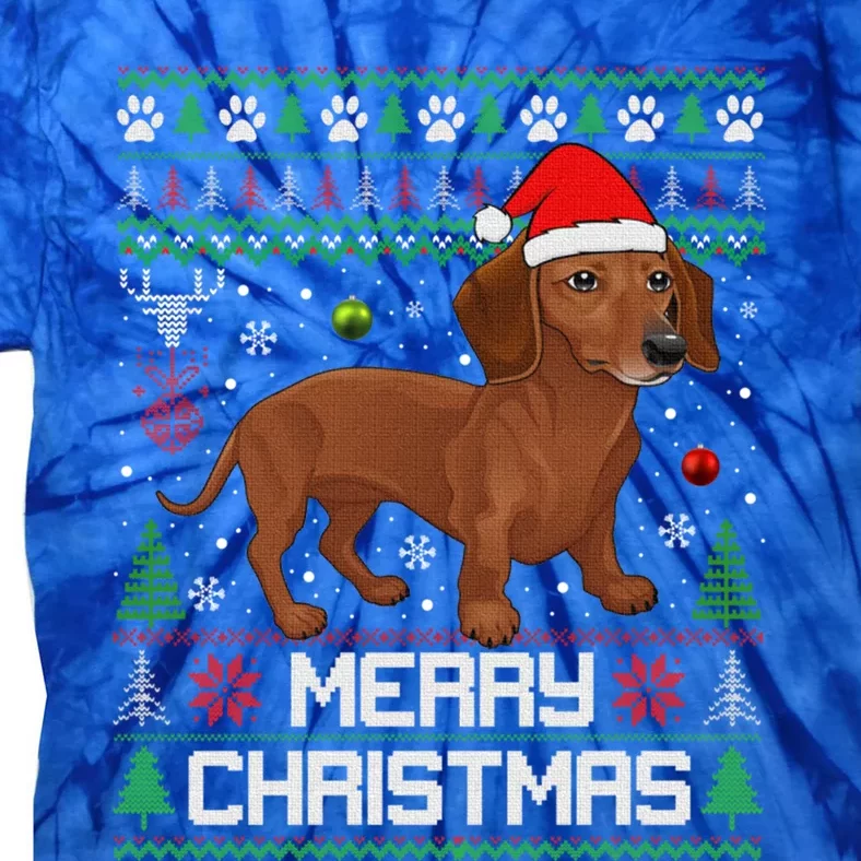 Dachshund Merry Christmas Tree Light Santa Dackel Dachshund Gift Tie-Dye T-Shirt