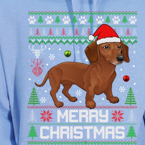 Dachshund Merry Christmas Tree Light Santa Dackel Dachshund Gift Unisex Surf Hoodie