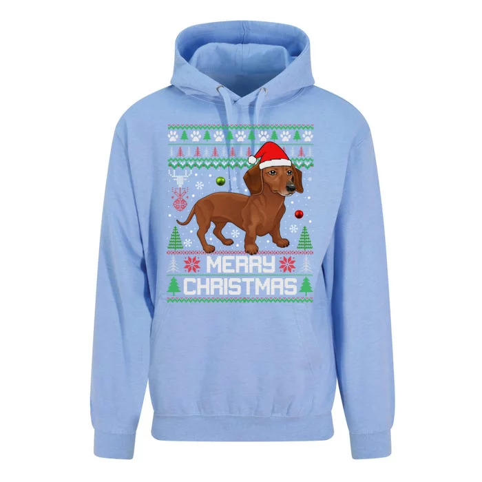 Dachshund Merry Christmas Tree Light Santa Dackel Dachshund Gift Unisex Surf Hoodie