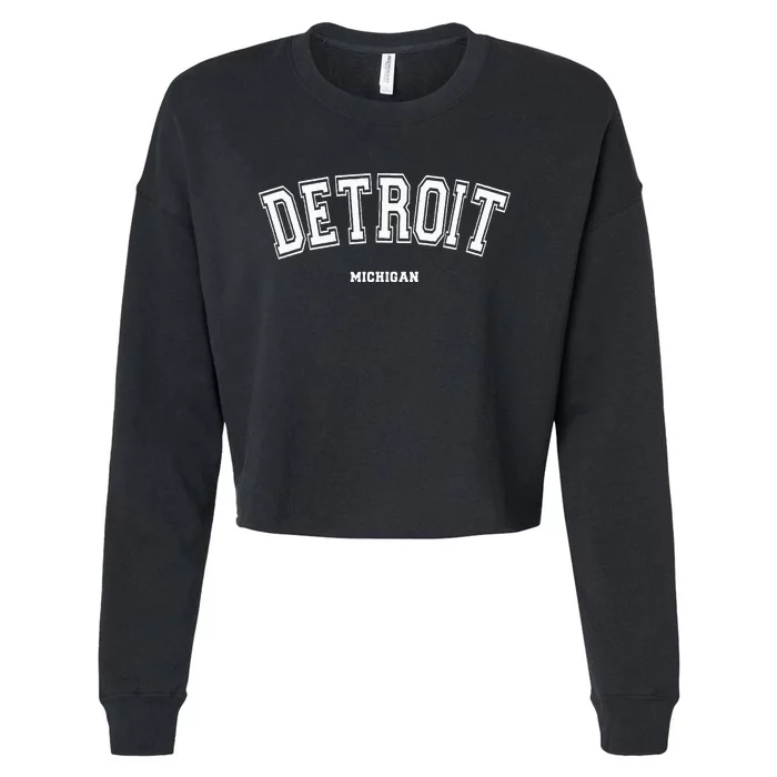 Detroit Michigan Cropped Pullover Crew