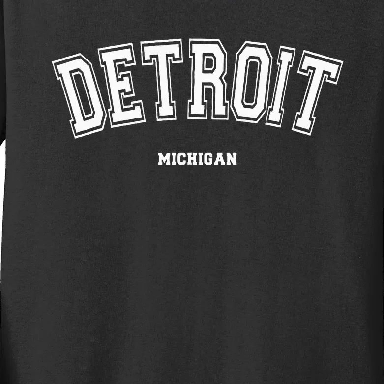 Detroit Michigan Kids Long Sleeve Shirt