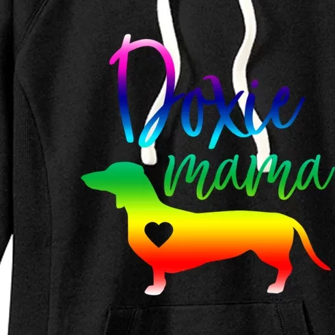 Doxie Mama Dachshund Mom Funny Wiener Dog Gift Women's Fleece Hoodie