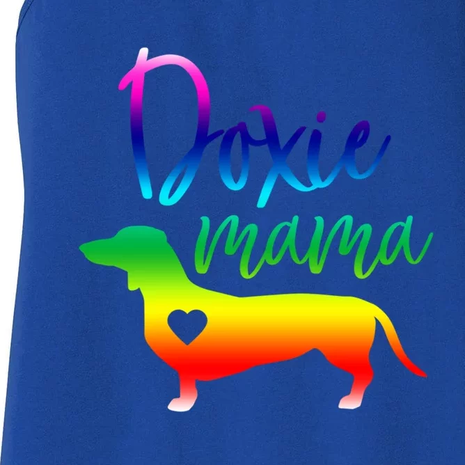 Doxie Mama Dachshund Mom Funny Wiener Dog Gift Women's Racerback Tank