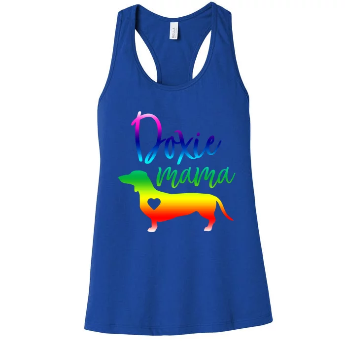 Doxie Mama Dachshund Mom Funny Wiener Dog Gift Women's Racerback Tank