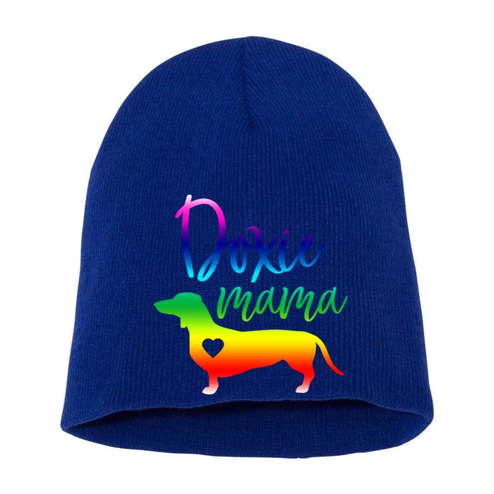 Doxie Mama Dachshund Mom Funny Wiener Dog Gift Short Acrylic Beanie