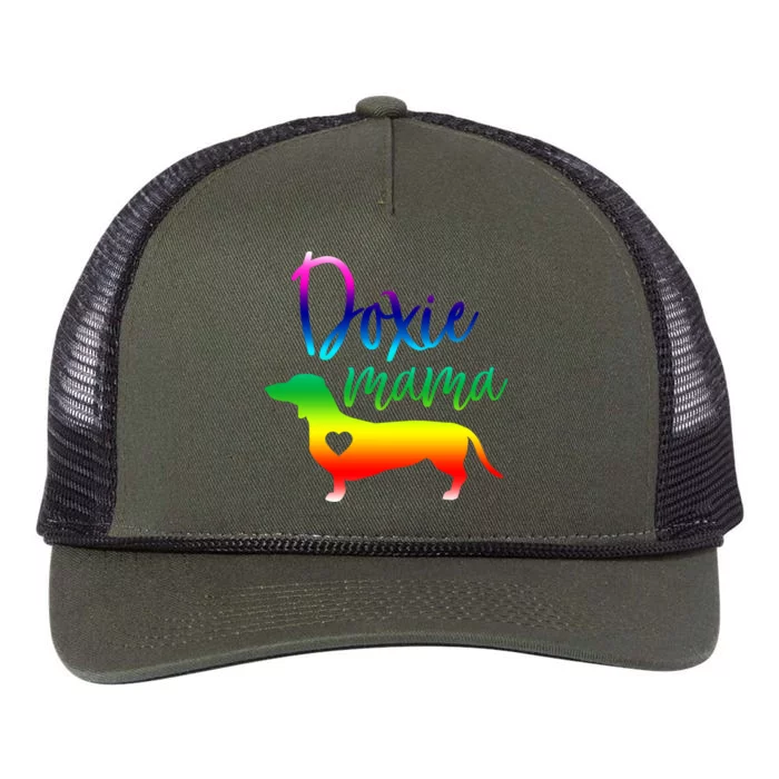 Doxie Mama Dachshund Mom Funny Wiener Dog Gift Retro Rope Trucker Hat Cap