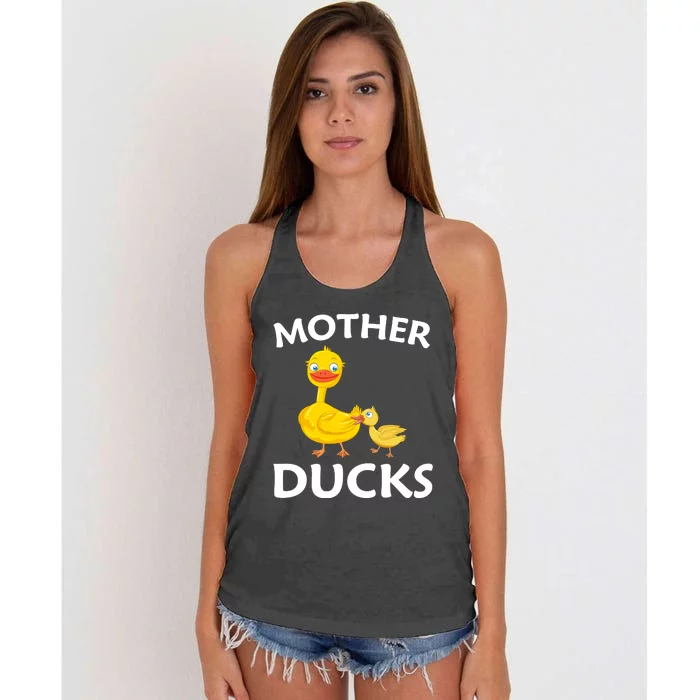 Ducks Mother Ducker Mother Day Women's Knotted Racerback Tank