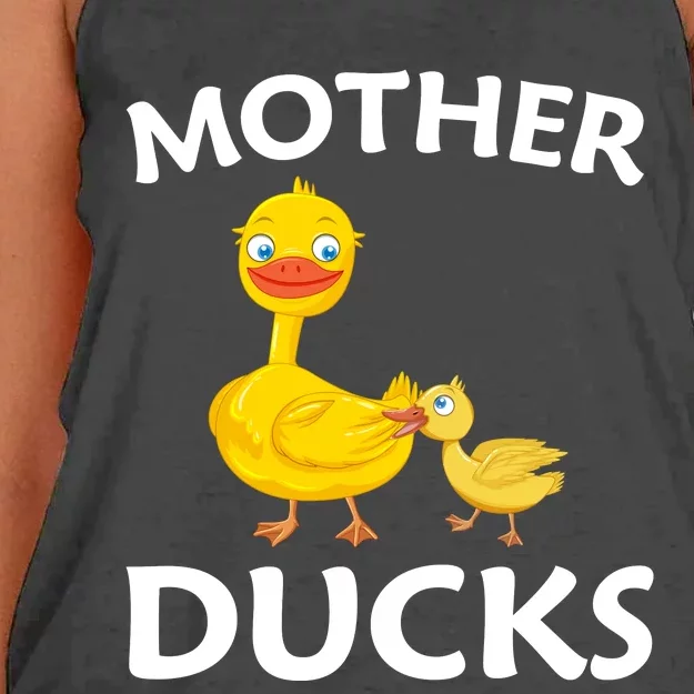 Ducks Mother Ducker Mother Day Women's Knotted Racerback Tank