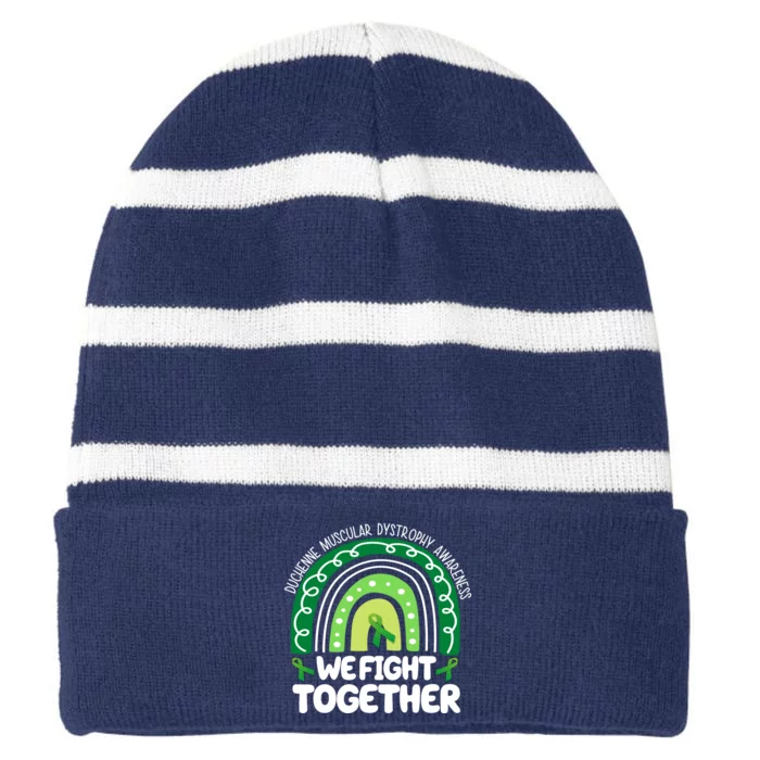 Duchenne Muscular Dystrophy Awareness We Fight Together Striped Beanie with Solid Band