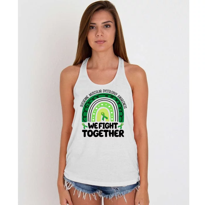 Duchenne Muscular Dystrophy Awareness We Fight Together Women's Knotted Racerback Tank