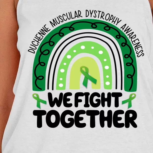 Duchenne Muscular Dystrophy Awareness We Fight Together Women's Knotted Racerback Tank