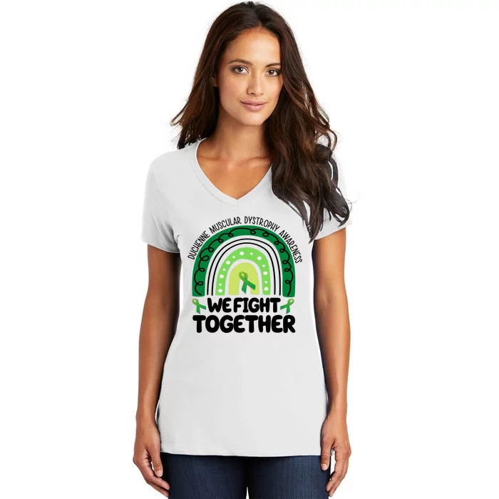 Duchenne Muscular Dystrophy Awareness We Fight Together Women's V-Neck T-Shirt