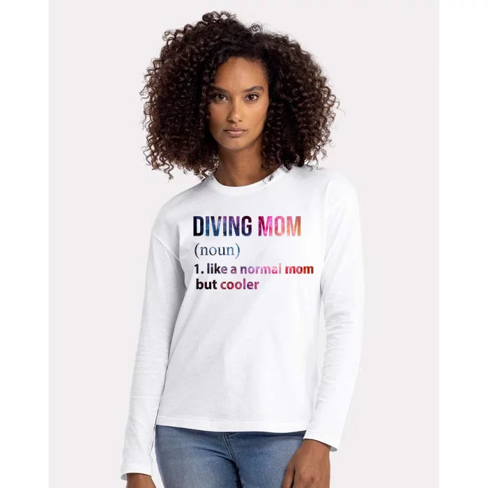 Diving Mom Womens Cotton Relaxed Long Sleeve T-Shirt