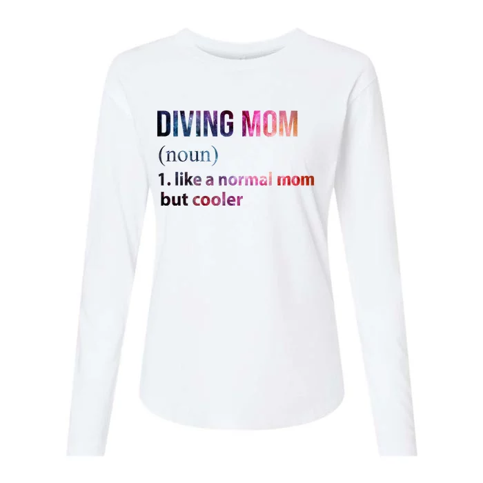 Diving Mom Womens Cotton Relaxed Long Sleeve T-Shirt