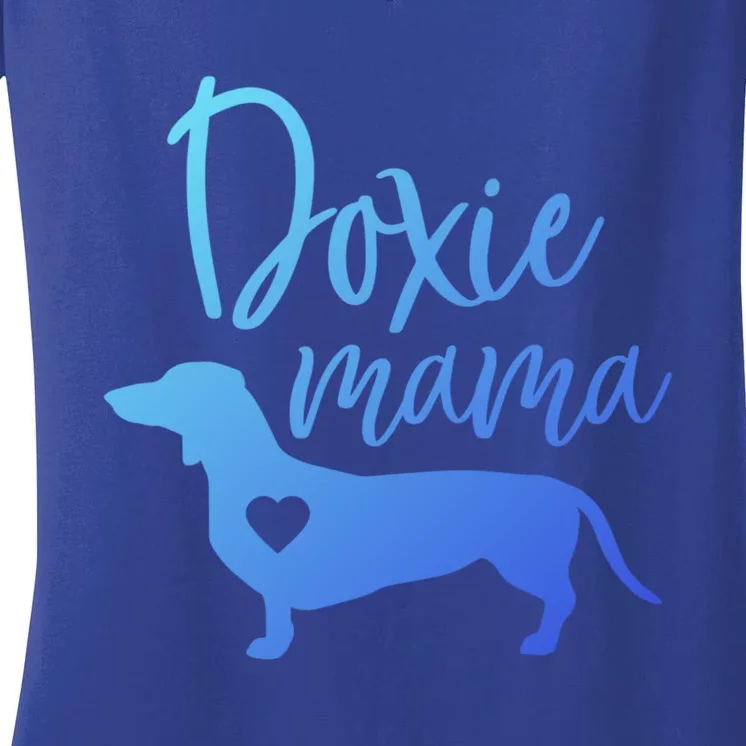 Doxie Mama Dachshund Mama Funny Dog Mom Wiener Dog Doxie Mom Gift Women's V-Neck T-Shirt