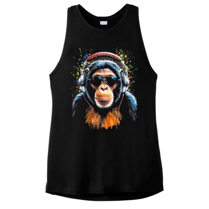 Dj Monkey Ladies Tri-Blend Wicking Tank