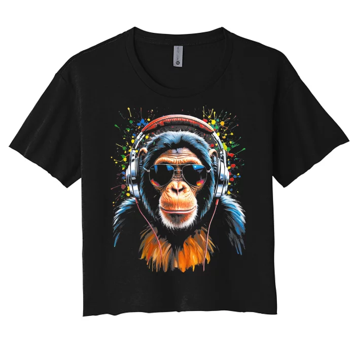 Dj Monkey Women's Crop Top Tee