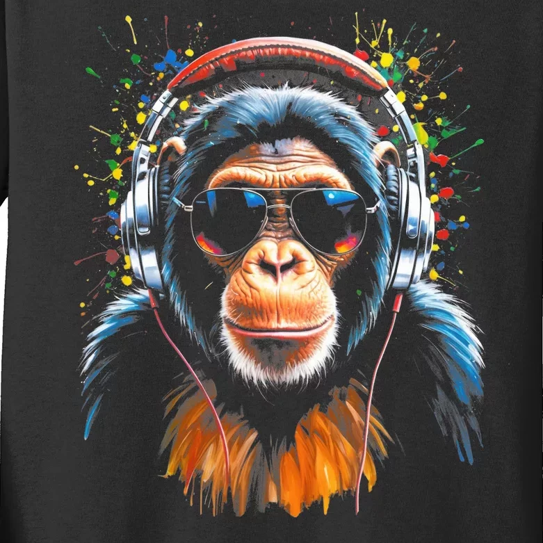 Dj Monkey Kids Long Sleeve Shirt