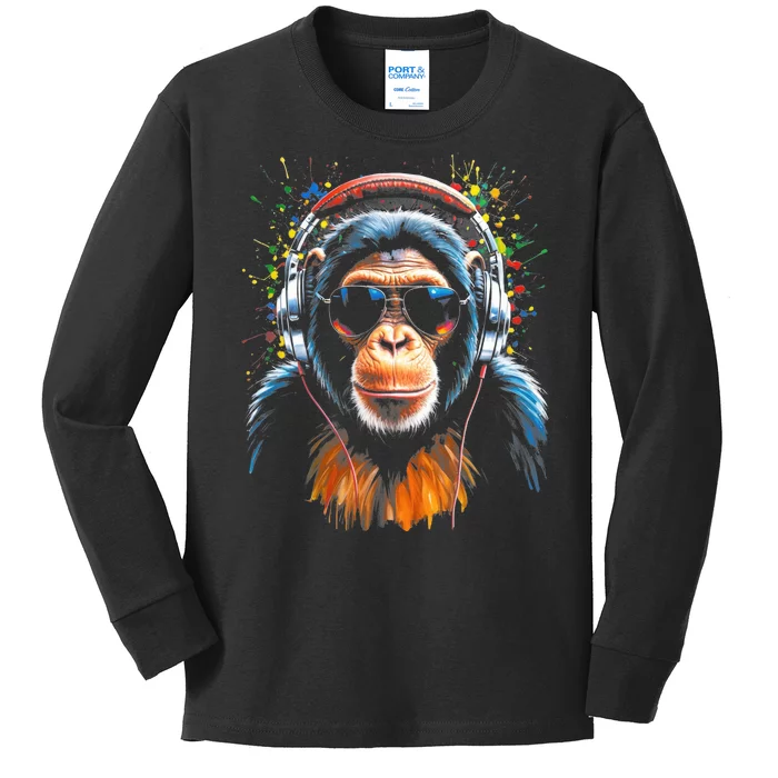 Dj Monkey Kids Long Sleeve Shirt