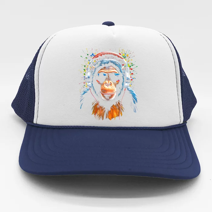 Dj Monkey Trucker Hat