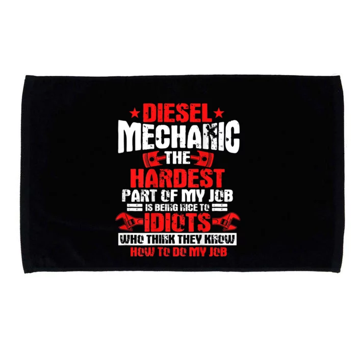 Diesel Mechanic Design On Back Microfiber Hand Towel