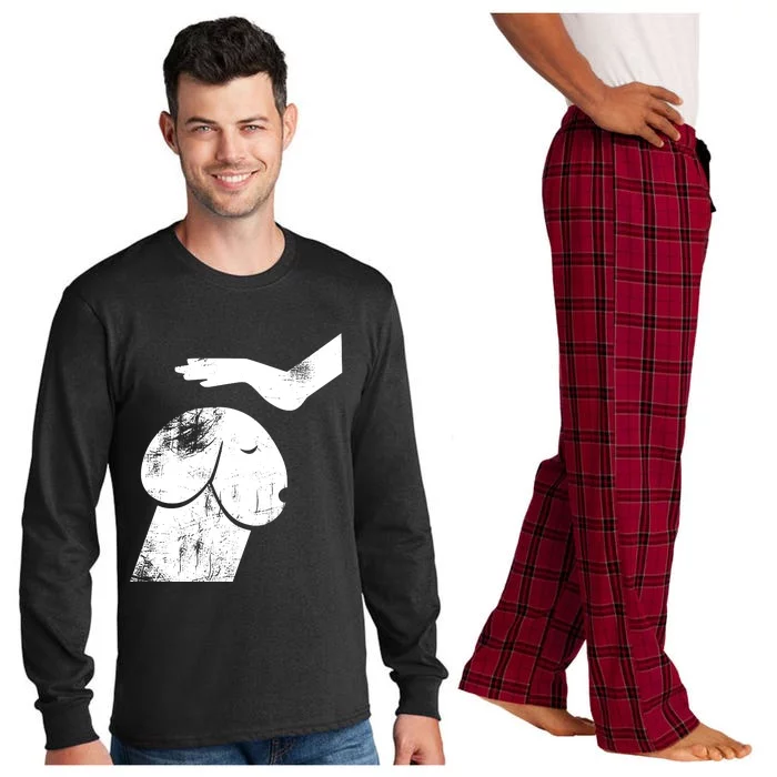 Dirty Mind Dog A Funny Dog Adult Humor Retro Vintage Long Sleeve Pajama Set