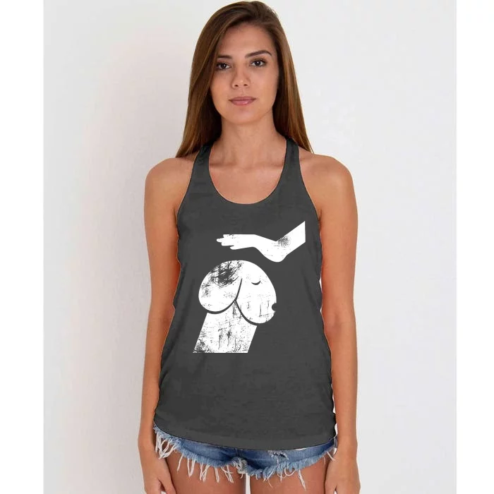 Dirty Mind Dog A Funny Dog Adult Humor Retro Vintage Women's Knotted Racerback Tank