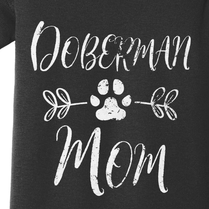 Doberman Mom Doberman Lover Owner Dobie Dog Mom Baby Bodysuit