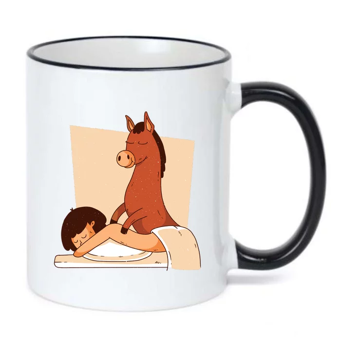 Donkey Massage Black Color Changing Mug