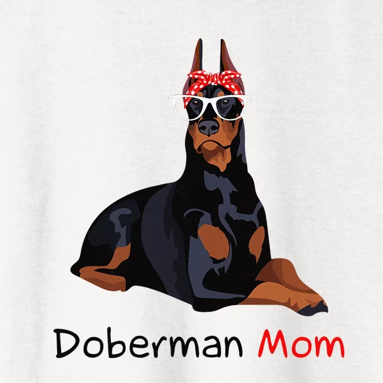 Doberman Mom Dog Bandana Pet Lover Gift Women's Crop Top Tee