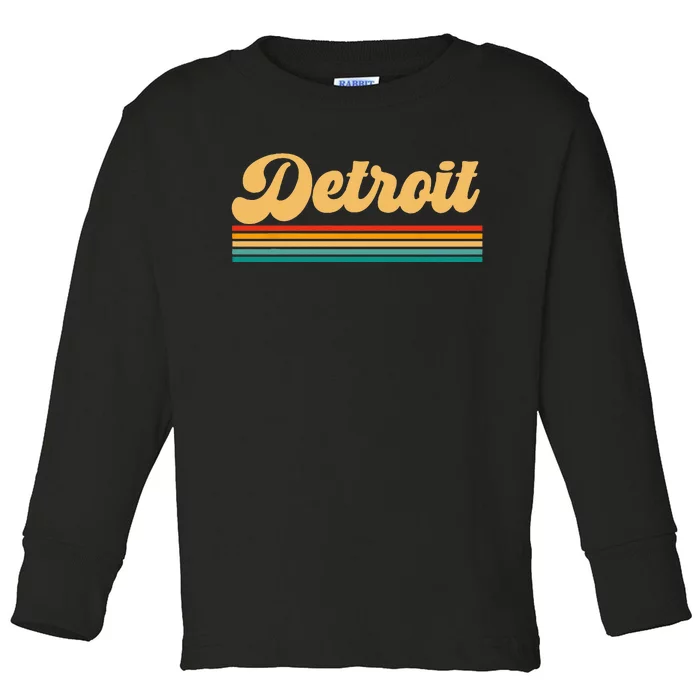 Detroit Michigan Toddler Long Sleeve Shirt