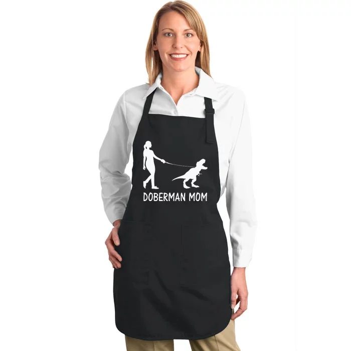 Doberman Mom Dobe Dobie Doberman Pinscher Dog Dinosaur Women Full-Length Apron With Pocket