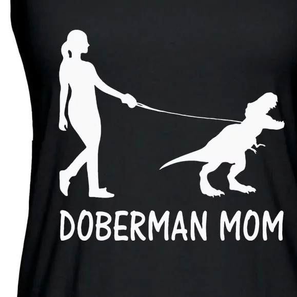 Doberman Mom Dobe Dobie Doberman Pinscher Dog Dinosaur Women Ladies Essential Flowy Tank