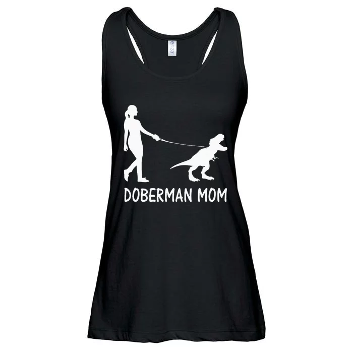 Doberman Mom Dobe Dobie Doberman Pinscher Dog Dinosaur Women Ladies Essential Flowy Tank